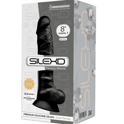 Alternative view of SILEXD - MODELO 1 PÊNIS REALÍSTICO PREMIUM SILEXPAN SILICONE PRETO 20 CM