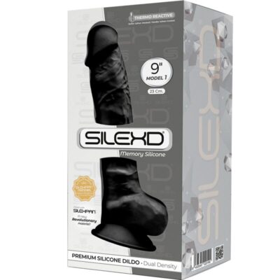 Silexd - modelo 1 pênis realístico premium silexpan silicone preto 23 cm silexd caliente. Pt
