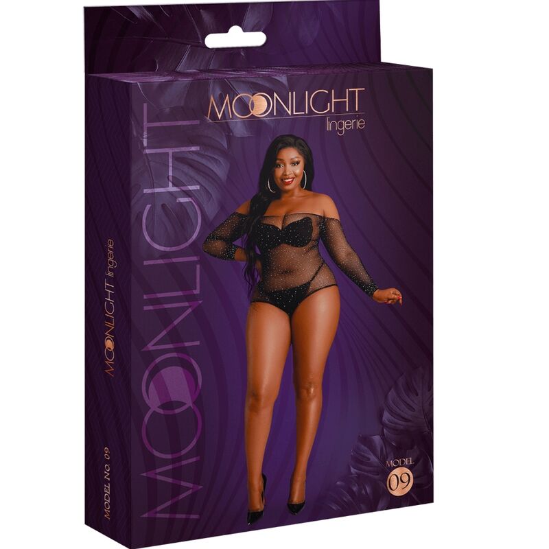 MOONLIGHT - MODELO 9 BODY MANGA COMPRIDA PRETO BRILHANTE PLUS SIZE 3 Moonlight - modelo 9 body manga comprida preto brilhante plus size - image 3