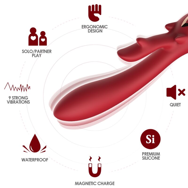 ARMONY - ELK VIBRADOR COELHO CURVADO VERMELHO 1 Armony - elk vibrador coelho curvado vermelho