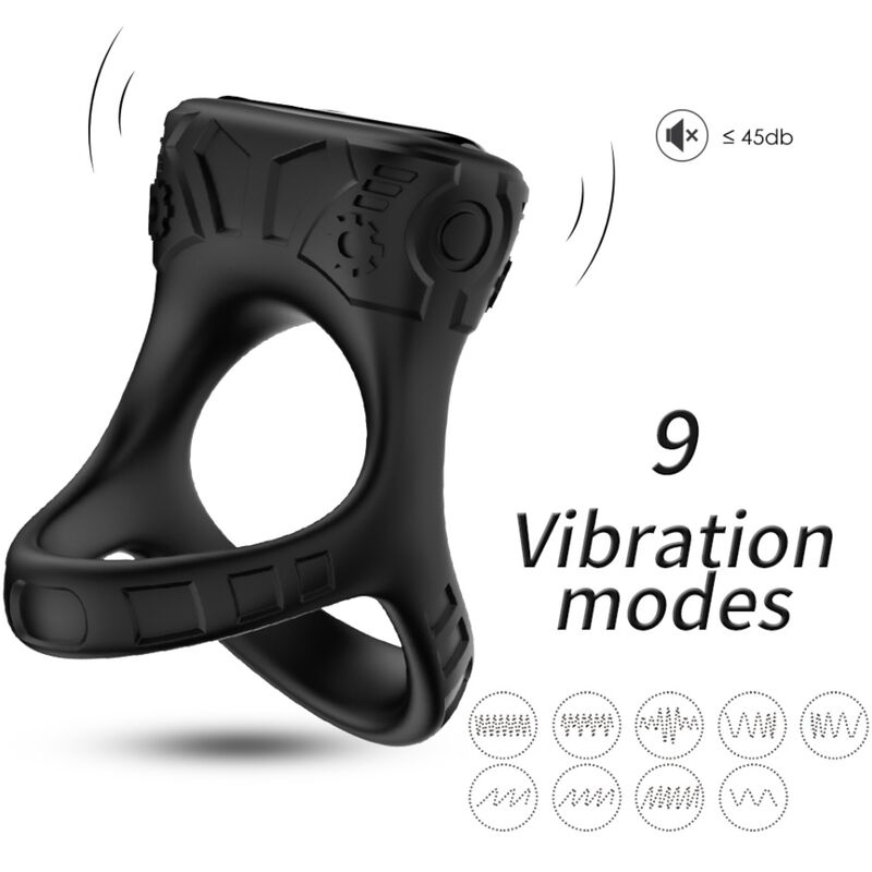 ARMONY - VIBRADOR DE ANEL E MULTPOSIÇÃO PRETO 1 Armony - vibrador de anel e multposição preto