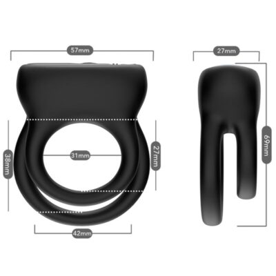 Armony - vibrador de anel duplo preto armony for him caliente. Pt