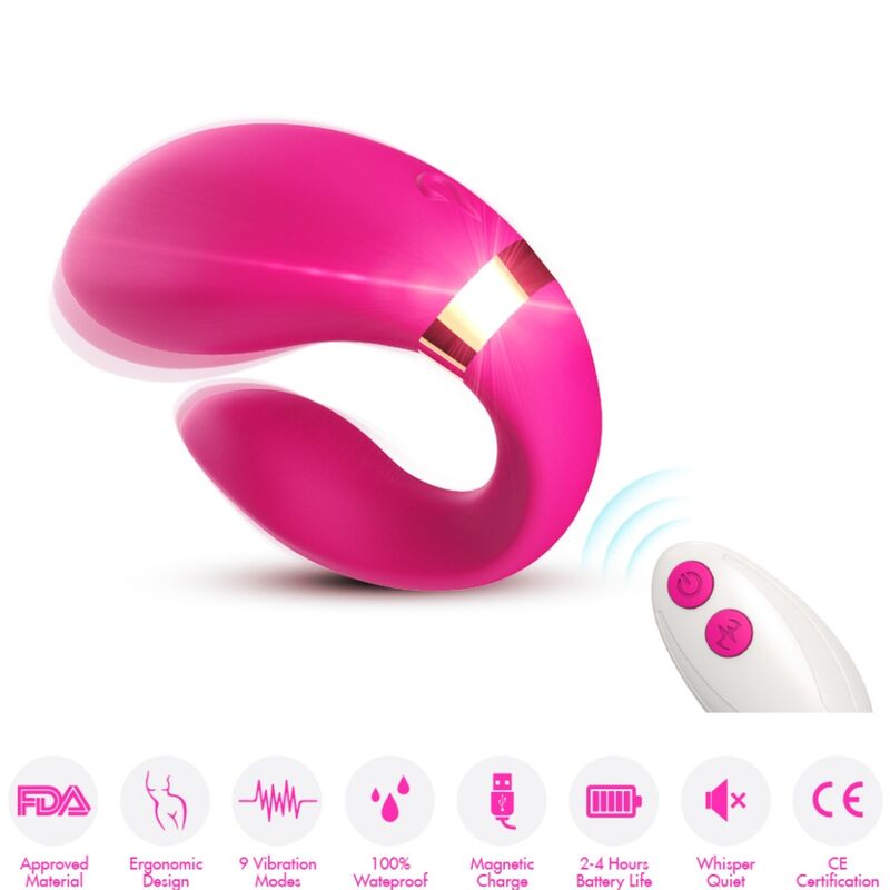 ARMONY - VIBRADOR CRESCENTE PARA CASAIS CONTROLE REMOTO FÚCSIA 1 Armony - vibrador crescente para casais controle remoto fúcsia
