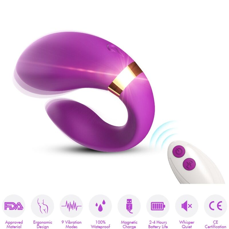 ARMONY - VIBRADOR CRESCENTE PARA CASAIS COM CONTROLE REMOTO ROXO 1 Armony - vibrador crescente para casais com controle remoto roxo