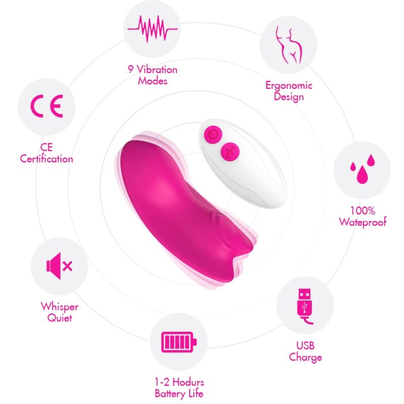 ARMONY - CALÇA VIBRADORA BUTTERFLY WEARABLE CONTROLE REMOTO ROSA 3 Armony - calça vibradora butterfly wearable controle remoto rosa - image 3