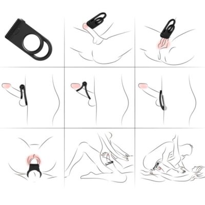 Alternative view of ARMONY - ANEL VIBRADOR DUPLO TWINS PARA CASAIS PRETO
