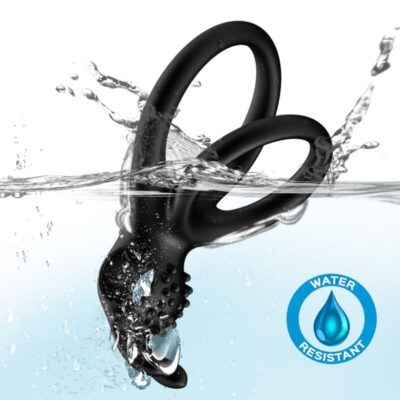 Alternative view of ARMONY - ANEL VIBRADOR DUPLO VIAJANTE PARA CASAIS COELHO PRETO