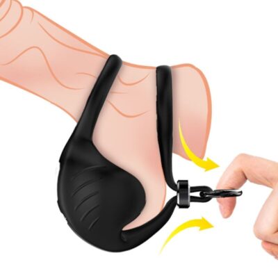 Alternative view of ARMONY - ANEL VIBRADOR MANTA SCROTUM CONTROLE REMOTO PRETO