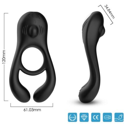 Armony - anel vibrador duplo veyron para casais com controle remoto preto armony for him caliente. Pt