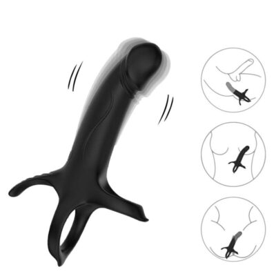 Alternative view of ARMONY - DILDO COM ANEL E CONTROLE REMOTO VIBRADOR PRETO