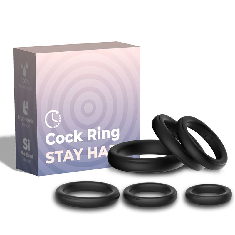 ARMONY - ANÉIS DE BLOQUEIO SILICONE PRETO 1 Armony - anéis de bloqueio silicone preto