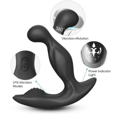 Alternative view of ARMONY - BAT KING VIBRADOR ANAL PRÓSTATA ROTATOR CONTROLE REMOTO PRETO