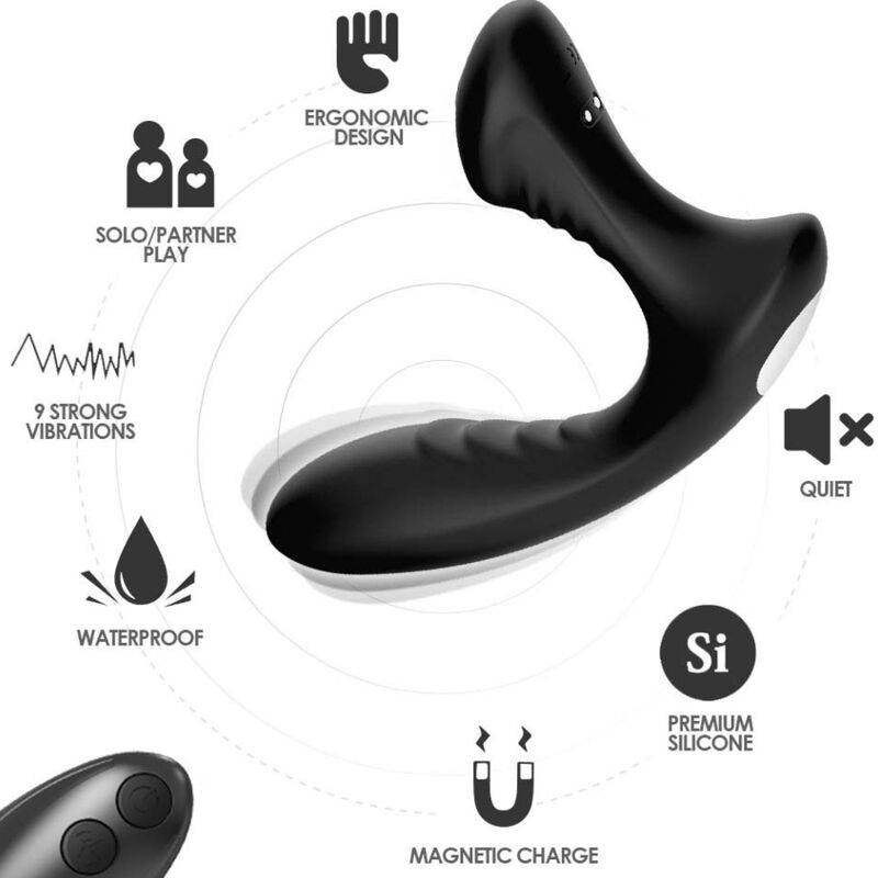 ARMONY - STORM VIBRADOR ANAL PRÓSTATA E PLUG CONTROLE REMOTO PRETO 1 Armony - storm vibrador anal próstata e plug controle remoto preto