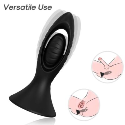 Alternative view of ARMONY - VIBRADOR E PLUG ANAL SILICONE PRETO