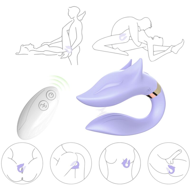 ARMONY - VIBRADOR FOX PARA CASAIS COM CONTROLE REMOTO ROXO 1 Armony - vibrador fox para casais com controle remoto roxo