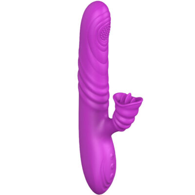 Armony - vibrador multifuno angelia com língua estimulante efeito calor violeta armony vibrators caliente. Pt