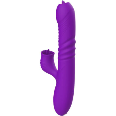 Armony - vibrador de coelho totalmente g spot com efeito de calor violeta de língua estimulante armony vibrators caliente. Pt