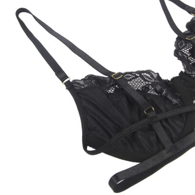 Subblime - conjunto de 3 peas suti + tanga + liga de renda preto l/xl subblime sets caliente. Pt