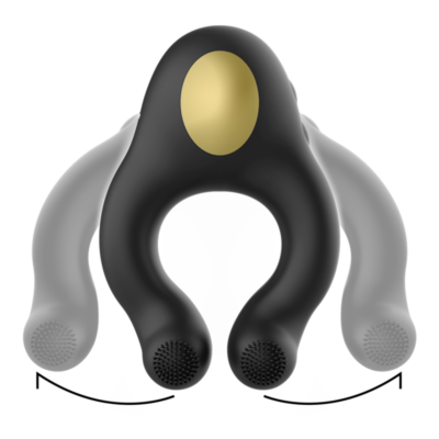 Alternative view of ARMONY - ANEL VIBRADOR DE SILICONE 3 MOTORES RECARREGÁVEIS PRETO - OURO