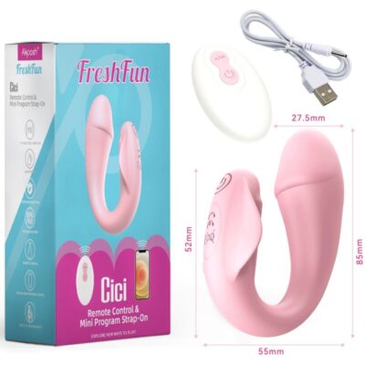Armony - freshfun cici stap-on vibrador controle remoto e aplicativo 10 vibrações rosa - image 5