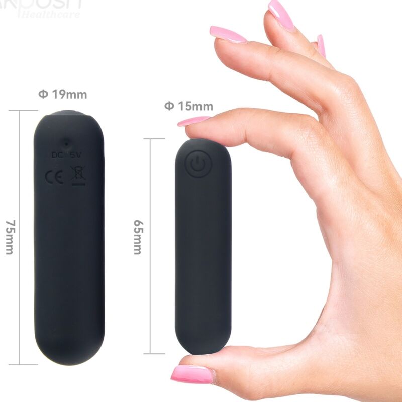 ARMONY - SPLASH HAHA VIBRADOR BALA SILICONE 10 VIBRAÇÕES 75 X 19 CM PRETO 4 Armony - splash haha vibrador bala silicone 10 vibrações 75 x 19 cm preto - image 4