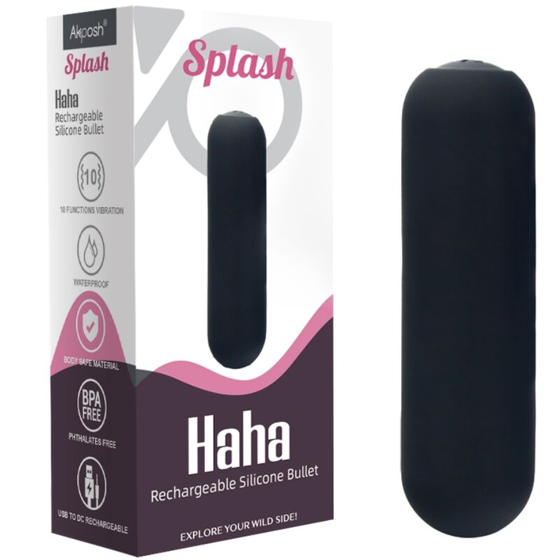 ARMONY - SPLASH HAHA VIBRADOR BALA SILICONE 10 VIBRAÇÕES 75 X 19 CM PRETO 6 Armony - splash haha vibrador bala silicone 10 vibrações 75 x 19 cm preto - image 6