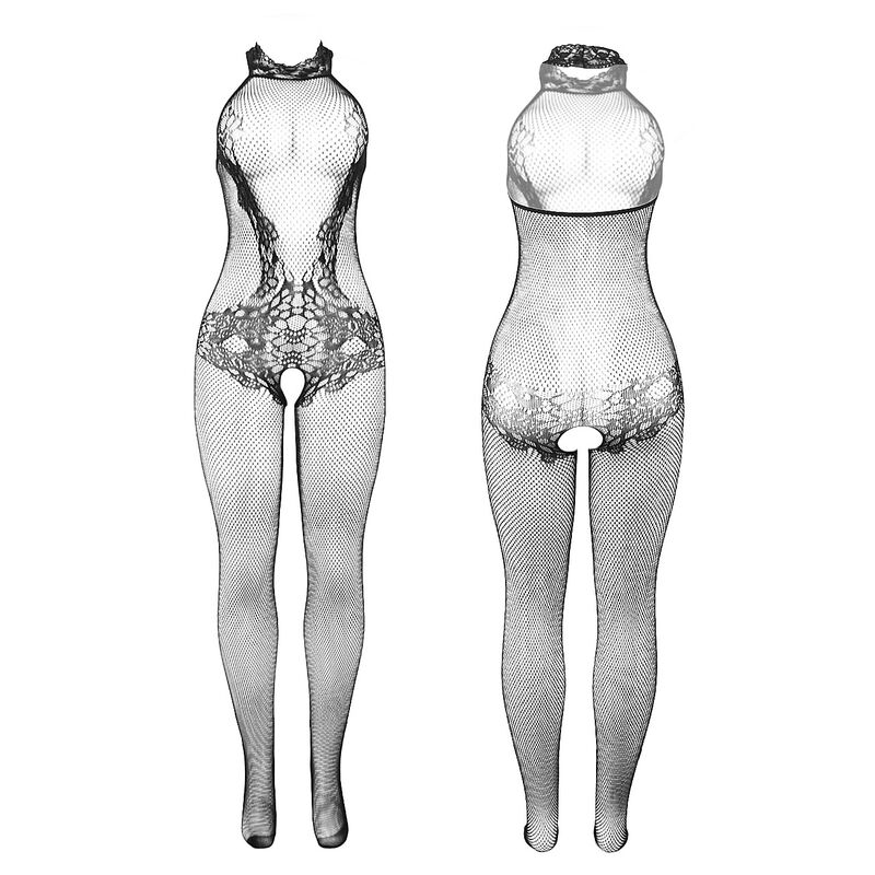 SUBBLIME - 951801 BODYSTOCKING SEM FUNDO DE REDE E RENDA COM GOLA ALTA PRETO TAMANHO ÚNICO 4 Subblime - 951801 bodystocking sem fundo de rede e renda com gola alta preto tamanho único - image 4