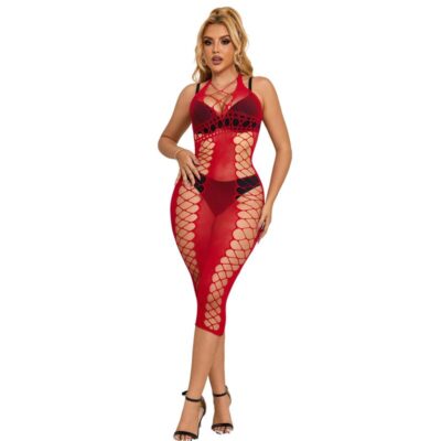 Subblime - 952327 vestido longo red fishnet tamanho único
