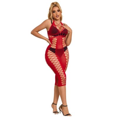 Subblime - 952327 vestido longo red fishnet tamanho único subblime dresses caliente. Pt