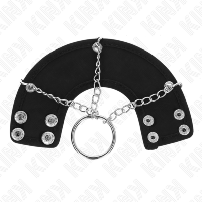 Kink - anel para pênis 4 cm corrente 7 cm metal com cinto de couro kink ring power caliente. Pt