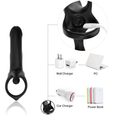 Armony - dildo com anel e vibrador preto armony for him caliente. Pt