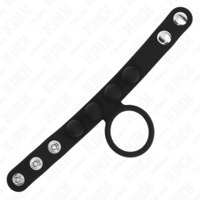 Kink - anel de couro para pênis 3,5 cm com fecho de pressão 23 x 2 cm kink ring power caliente. Pt