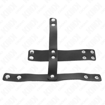 Kink - anel de couro para pênis com divisor de bolas ajustável kink ring power caliente. Pt