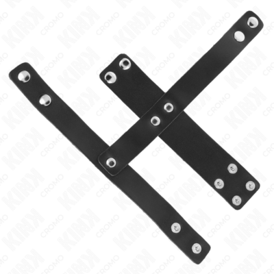 Kink - anel de couro para pênis com divisor de bolas ajustável kink ring power caliente. Pt