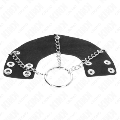 Kink - anel para pênis 4 cm corrente 7 cm metal com cinto de couro kink ring power caliente. Pt