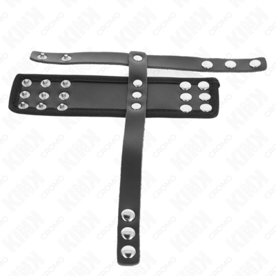 Kink - anel de gaiola de pênis de couro com tira divisora de bolas revestida ajustável kink ring power caliente. Pt
