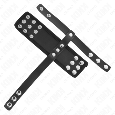 Kink - anel de gaiola de pênis de couro com tira divisora de bolas revestida ajustável kink ring power caliente. Pt