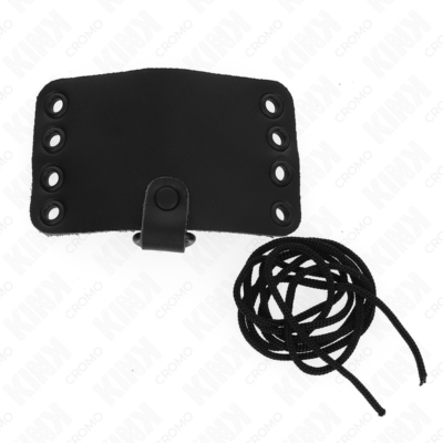Kink - anel de couro para pênis com fecho de renda e cadarços kink ring power caliente. Pt