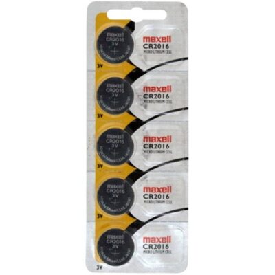 MAXELL - CR2016 3V BLISTER DE CÉLULA DE LÍTIO BUTTON*5