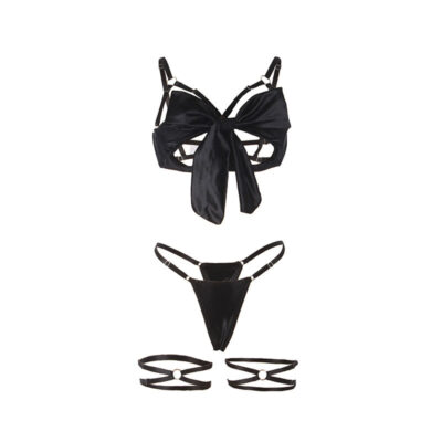 Subblime - 955205 conjunto de sutiã com laço preto ajustável l/xl subblime sets caliente. Pt
