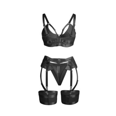 Subblime - 955236 sutiã bondage preto com conjunto de liga s/m subblime sets caliente. Pt