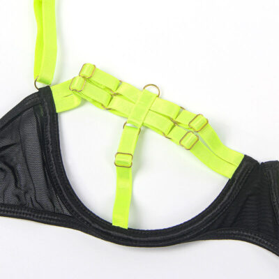 Subblime - 955281 conjunto de sutiã com colar e detalhes nas pernas verde fluorescente l/xl subblime sets caliente. Pt