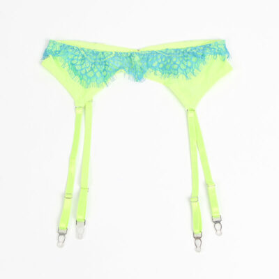 Subblime - 955311 conjunto de sutiã com renda e ligas verde e azul s/m subblime sets caliente. Pt