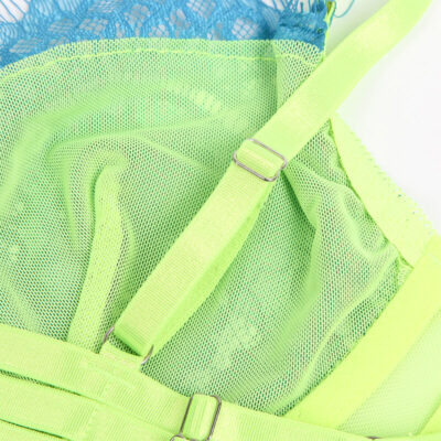 Subblime - 955311 conjunto de sutiã com renda e ligas verde e azul s/m subblime sets caliente. Pt