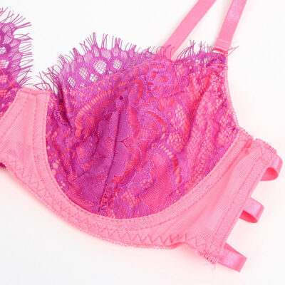 Subblime - 955359 conjunto de sutiã com renda e ligas rosa e roxo s/m subblime sets caliente. Pt