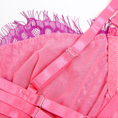Subblime - 955359 conjunto de sutiã com renda e ligas rosa e roxo s/m subblime sets caliente. Pt