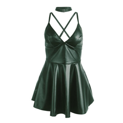 Subblime - 955434 vestido com alças de couro verde s/m subblime dresses caliente. Pt