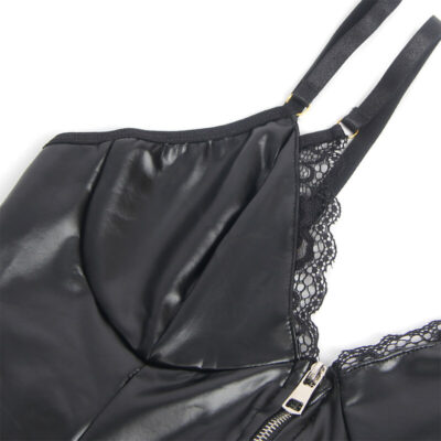 Subblime - 955465 body de couro preto com zíper l/xl subblime bodies caliente. Pt