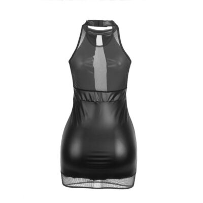 Subblime - 955472 vestido decote halter com transparências preto s/m subblime dresses caliente. Pt