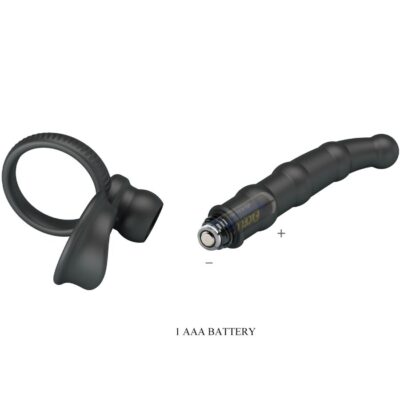 Pretty love - anel vibratório para pênis tatum com plug 10 vibrações preto pretty love caliente. Pt